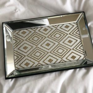 Beautiful Mirror and Gold Tray
